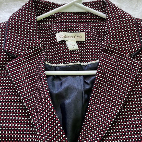 Coldwater Creek burgundy formal blazer jacket size 14 - Picture 3 of 5